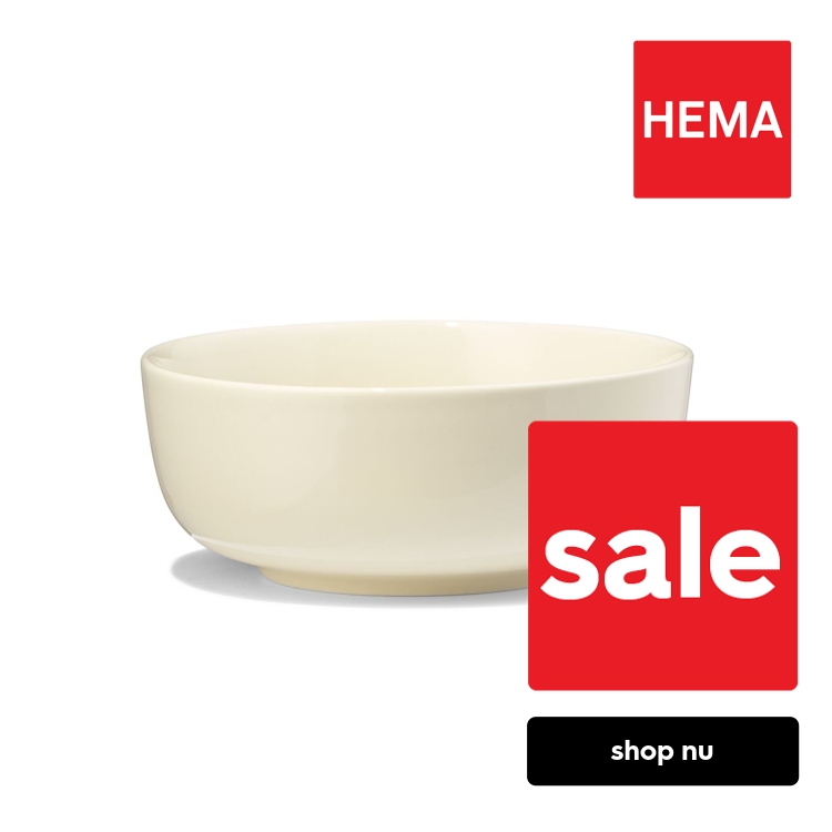HEMA Kom Ø15cm Knap new bone china geel (geel)