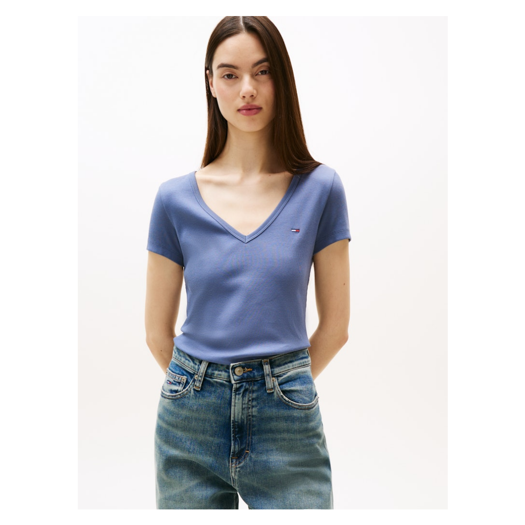 Tommy Jeans - Damen T-Shirt - blue moment - Größe: L - bei Tara-M