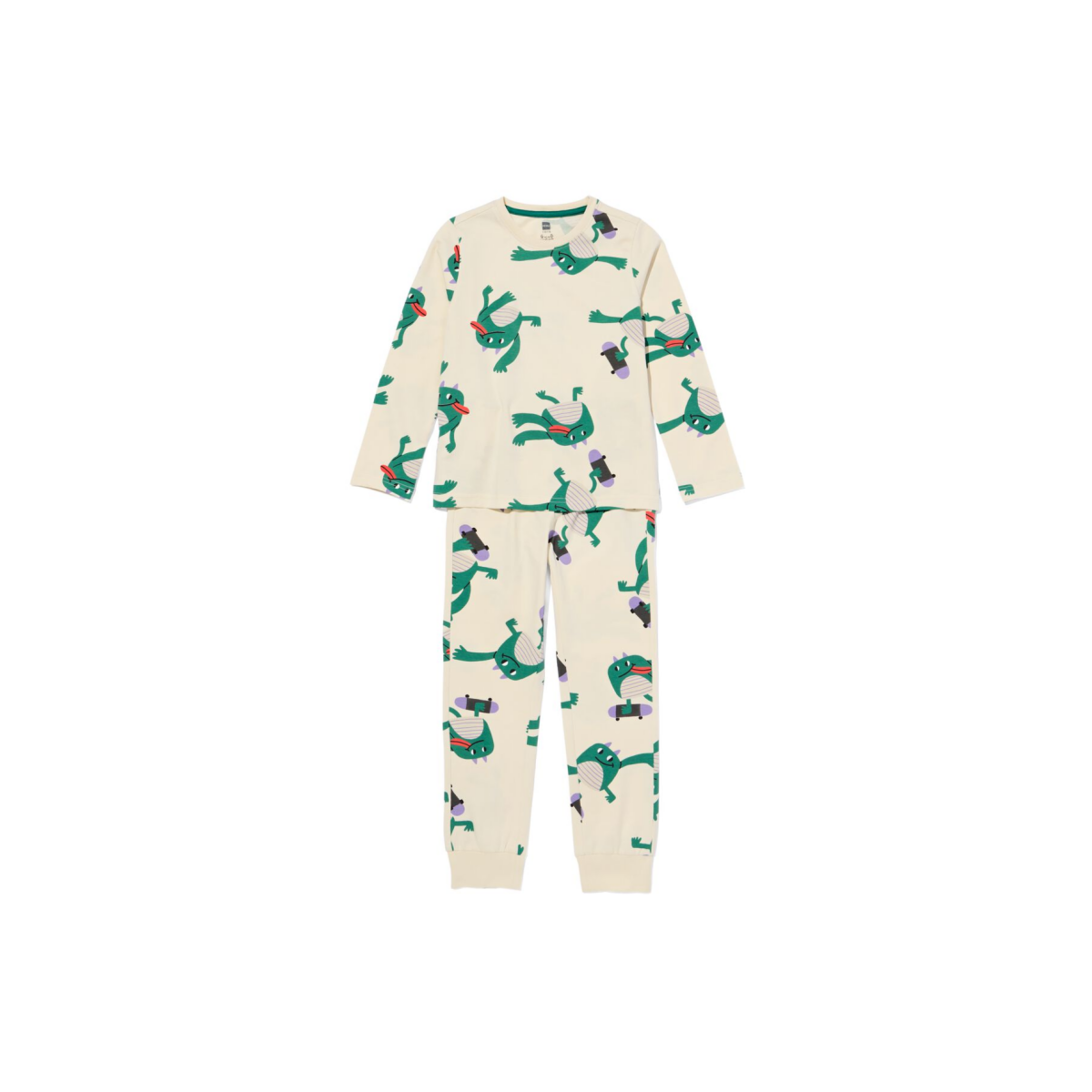 HEMA HEMA Kinderpyjama Monster Gebroken Wit (gebroken wit)