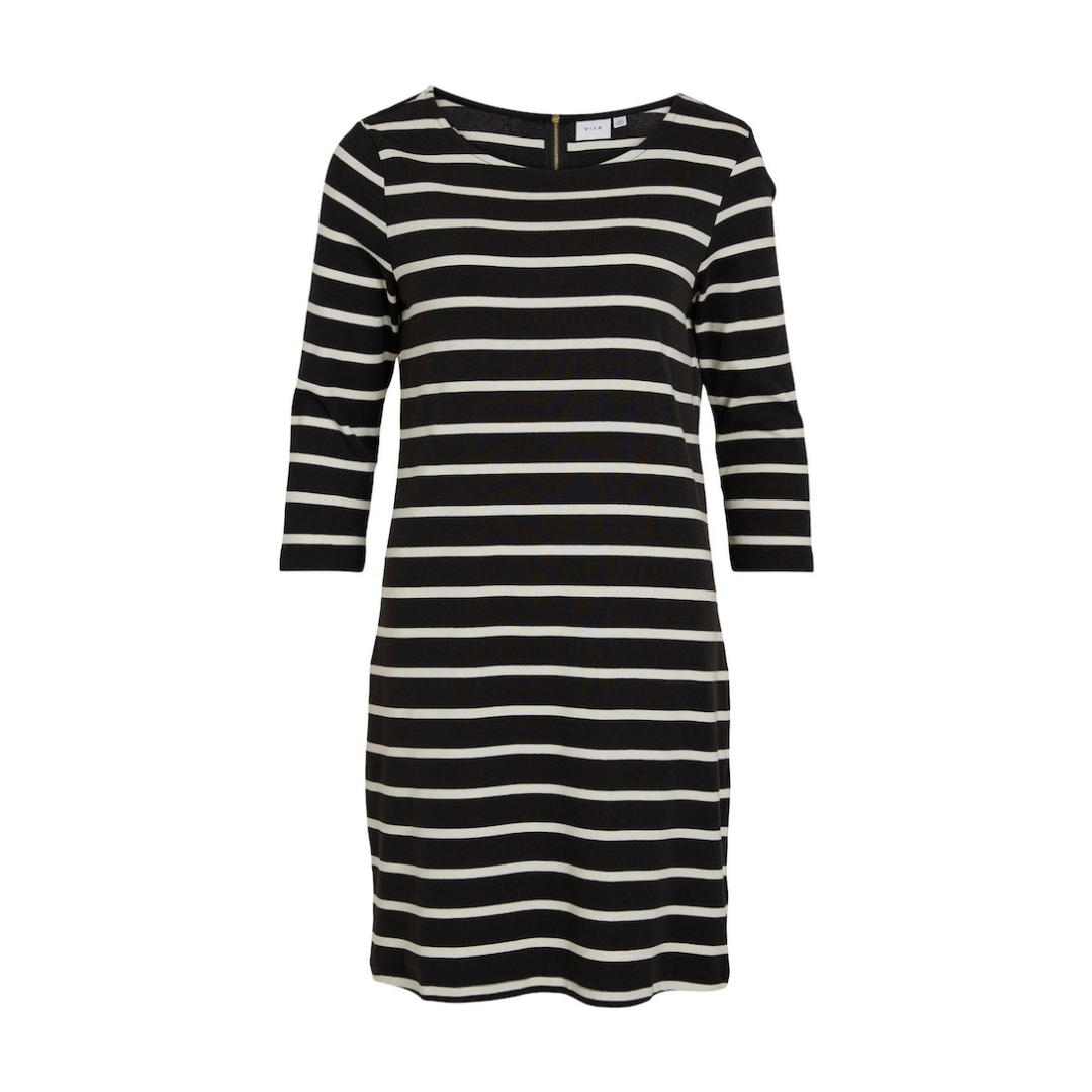 Vila - Damen Kleid - Schwarz/Weiß - Größe: M - bei Tara-M
