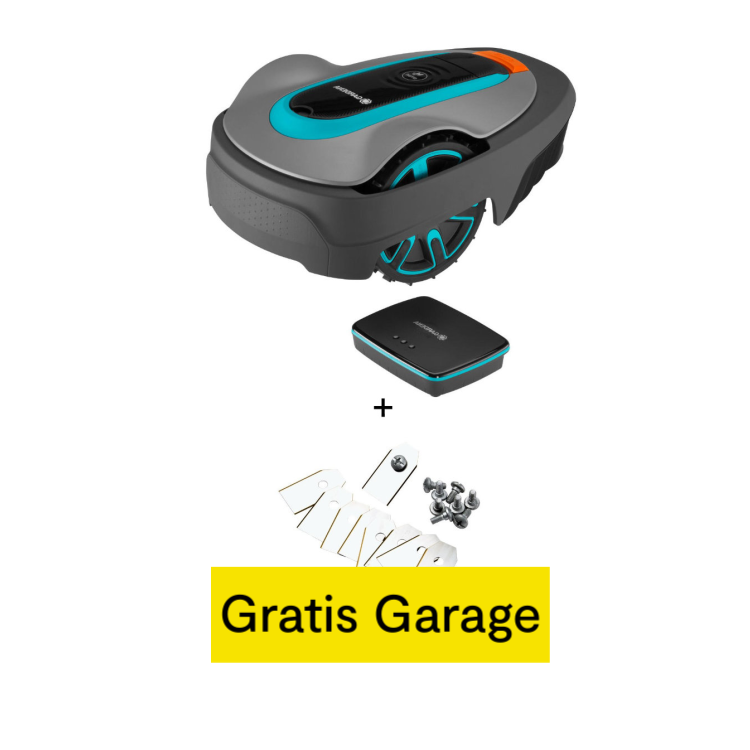 GARDENA Mähroboter smart SILENO life 750 m² Set mit LONA Technologie + Ersatzmesser + gratis Garage