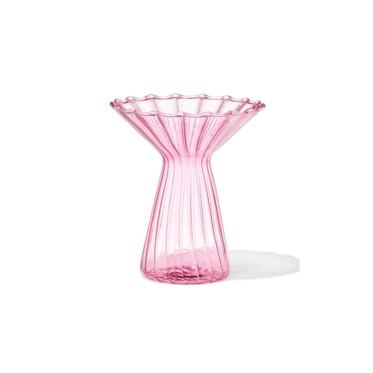 HEMA HEMA Vaas Voor Geurstokjes ⌀10x12cm Glas Met Kraag Roze (roze)