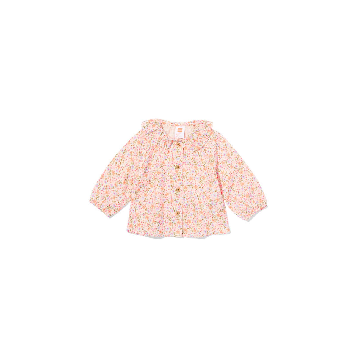 HEMA Babyblouse mousseline bloemen ecru (ecru)