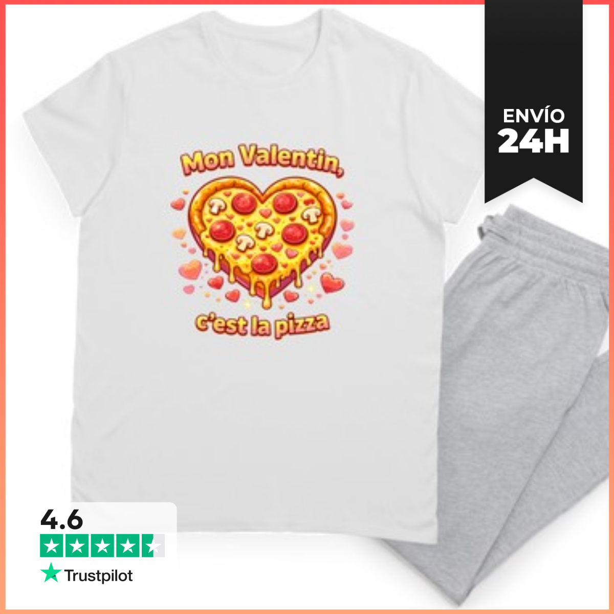 Pijama Mi Valentin Es La Camiseta De Pizza Divertida Día De San