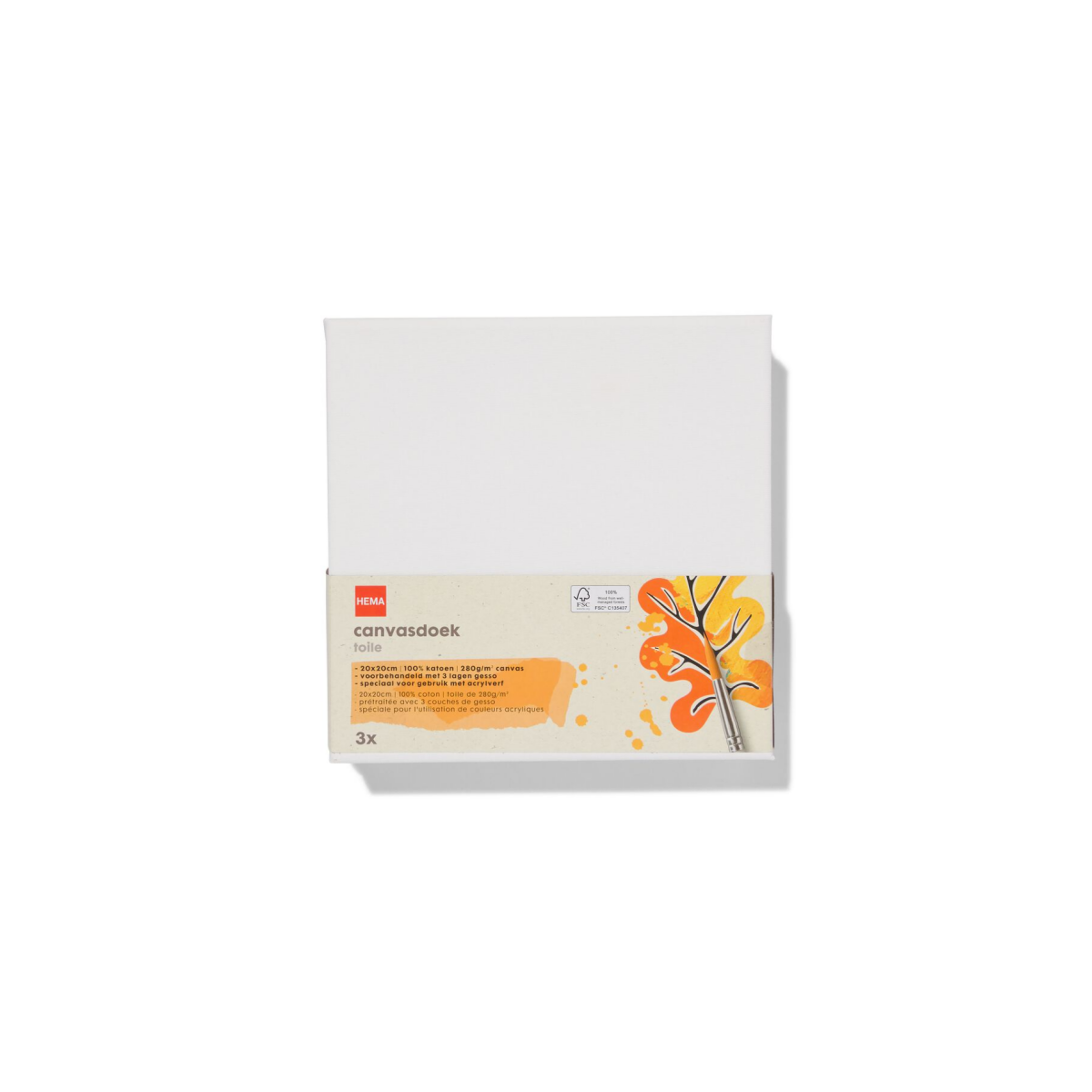 HEMA Canvasdoeken 280gsm 20x20 - 3 stuks