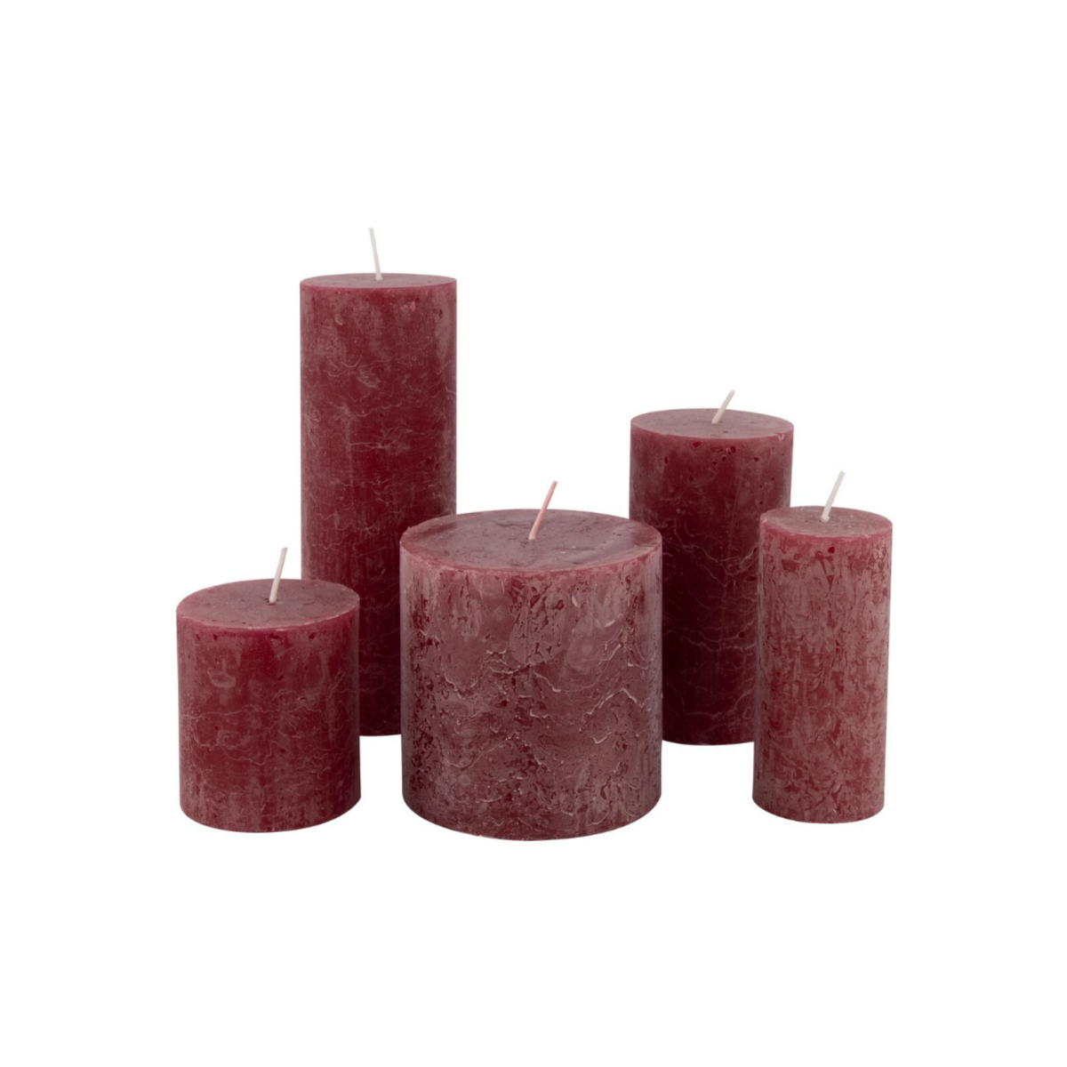 HEMA Rustieke kaarsen donkerrood (donkerrood)