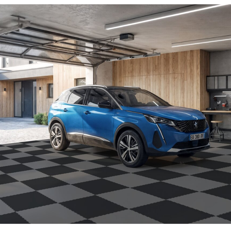 Dalle carrée pour sol de garage ou atelier en   PVC effet uni pose libre dark grey Gerflor - 50.3 cm x 50.3 cm x 0.7 cm — vue 3