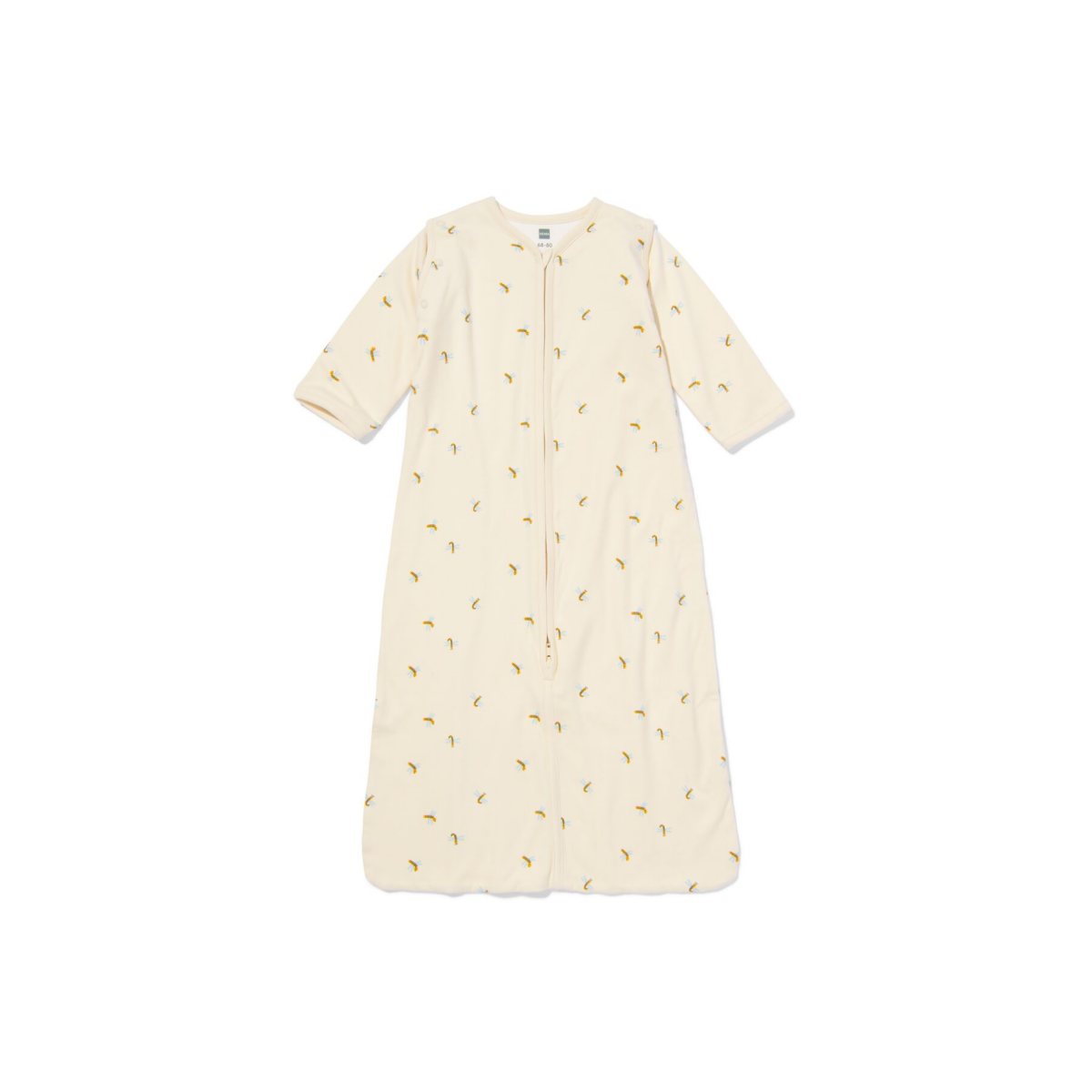 HEMA HEMA Babyslaapzak Met Afneembare Mouwen Katoen 0.5tog Libellen Gebroken Wit (gebroken wit)
