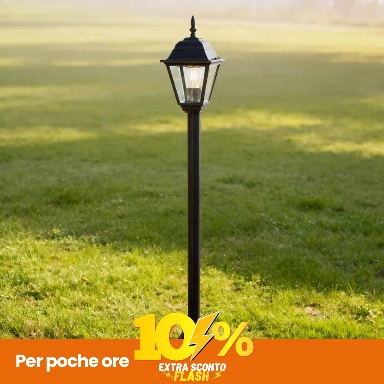 Paletto Lampione Vintage 100Cm E27 IP54 Nero - Serie Alfieri-image