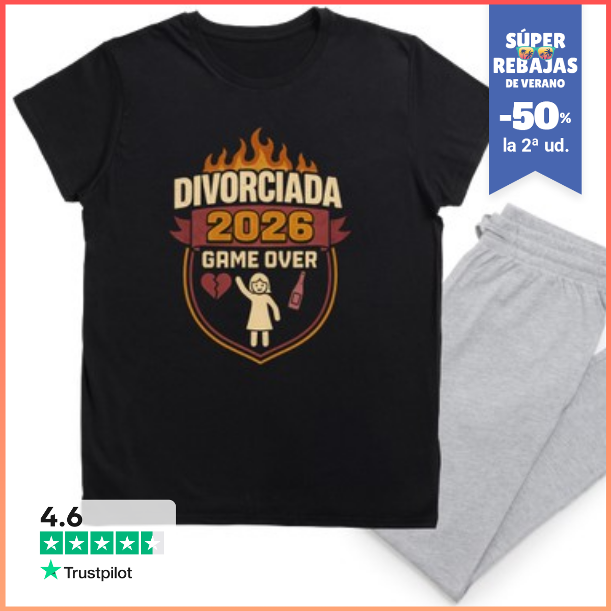 Pijama Divorciada 2026 Game Over Vintage LaTostadora