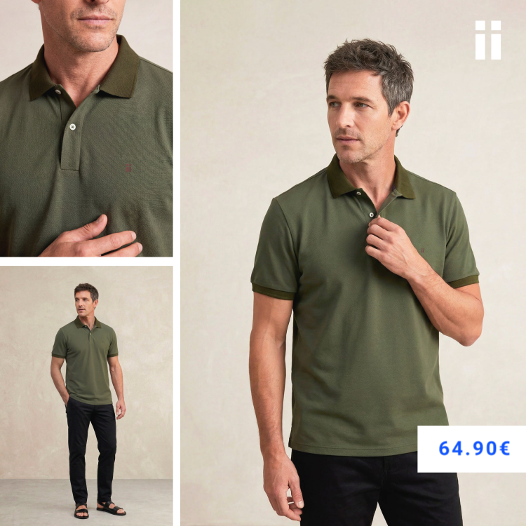 Polo manga corta hombre verde Ranger