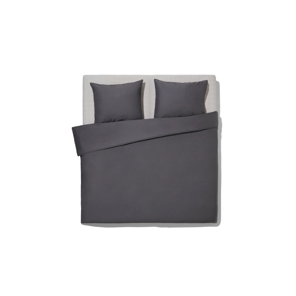 HEMA HEMA Dekbedovertrek 240x200/220cm Percal Donkergrijs (donkergrijs)
