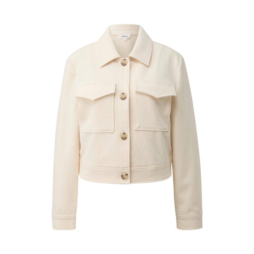s.Oliver Indoor Jacke Strukturierte Interlock Polyester-Viskose Beige