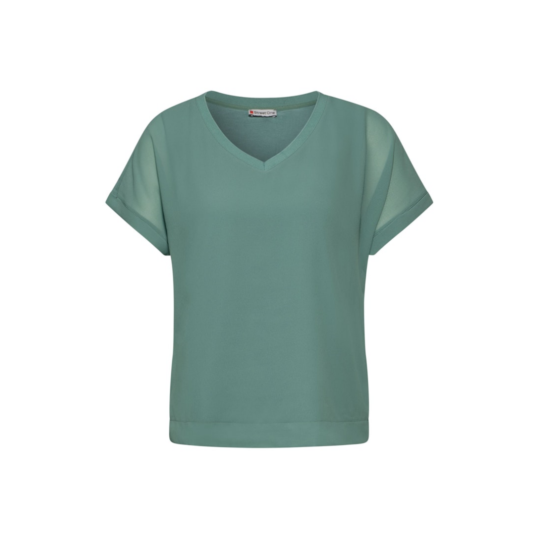 Street One - Damen T-Shirt - Grün - Größe: 38 - bei Tara-M