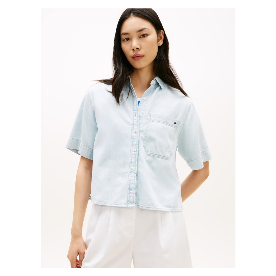 Tommy Hilfiger - Damen Kurzarmbluse - tam - Größe: M - bei Tara-M