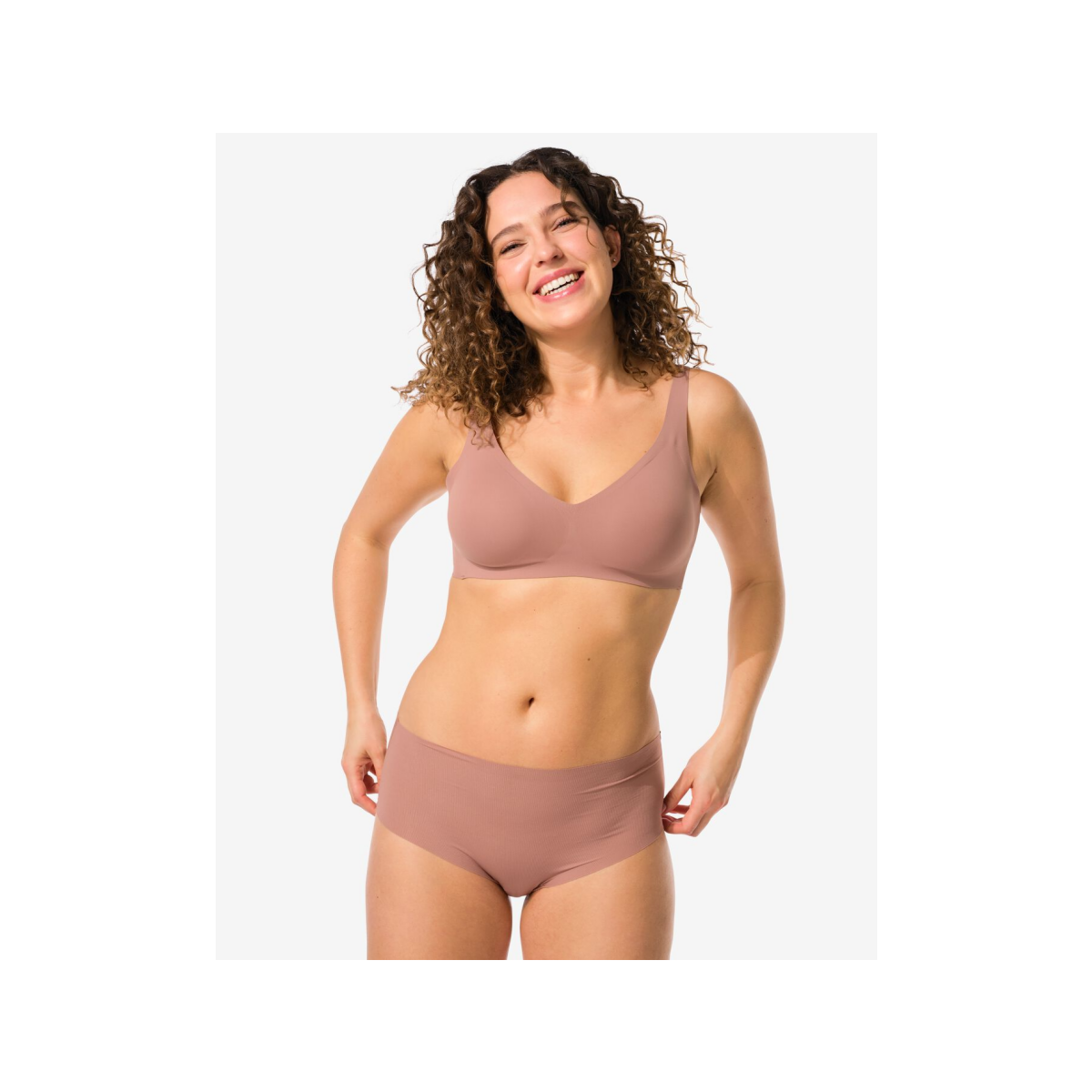 HEMA HEMA Dames Tailleslip Micro Rib Ultimate Comfort Lichtbruin (lichtbruin)