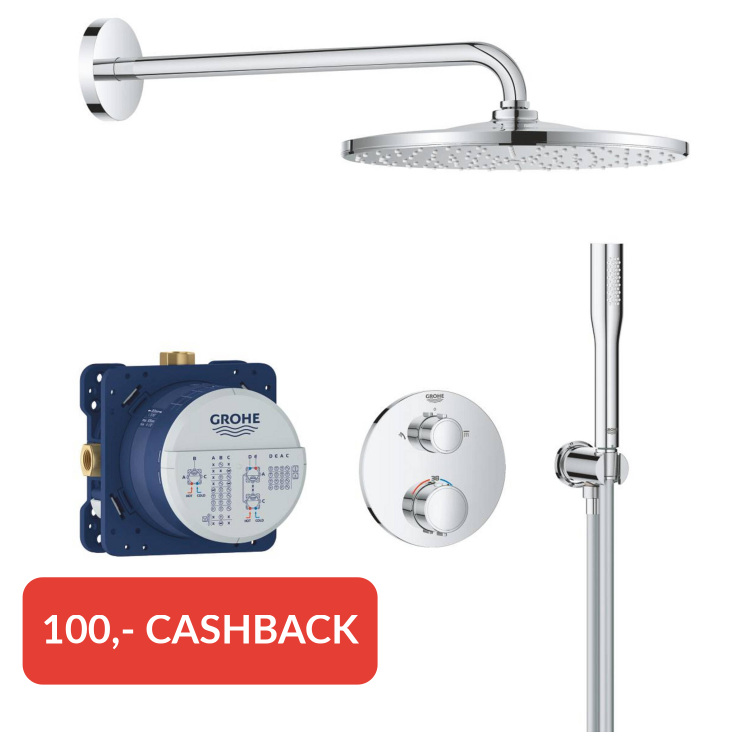 Grohe Precision 310 Mono inbouw regendoucheset met 2 straalsoorten rond Ø31cm chroom
