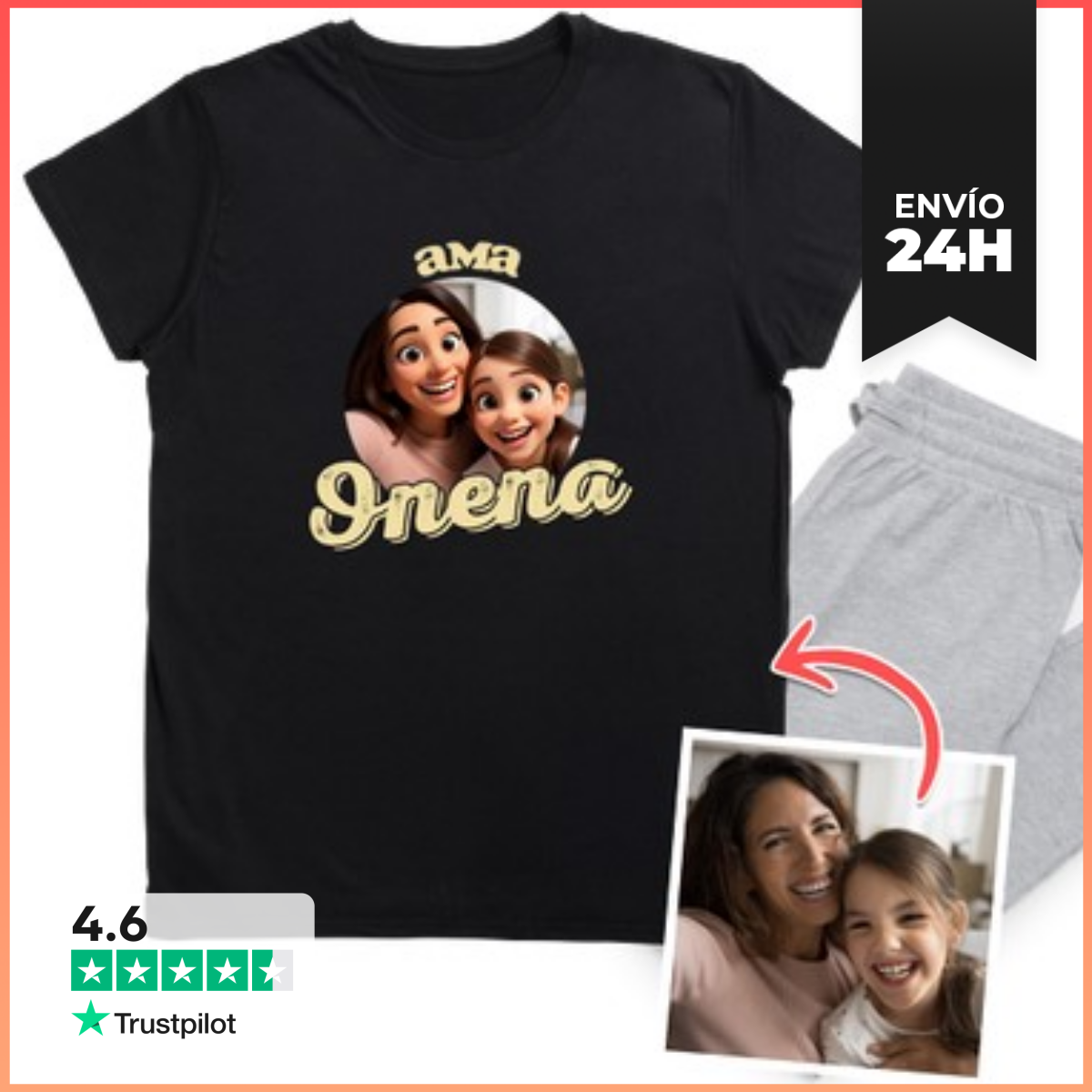 Pijama Efecto Animación 3D Pijama Ama Onena Foto Personalizable