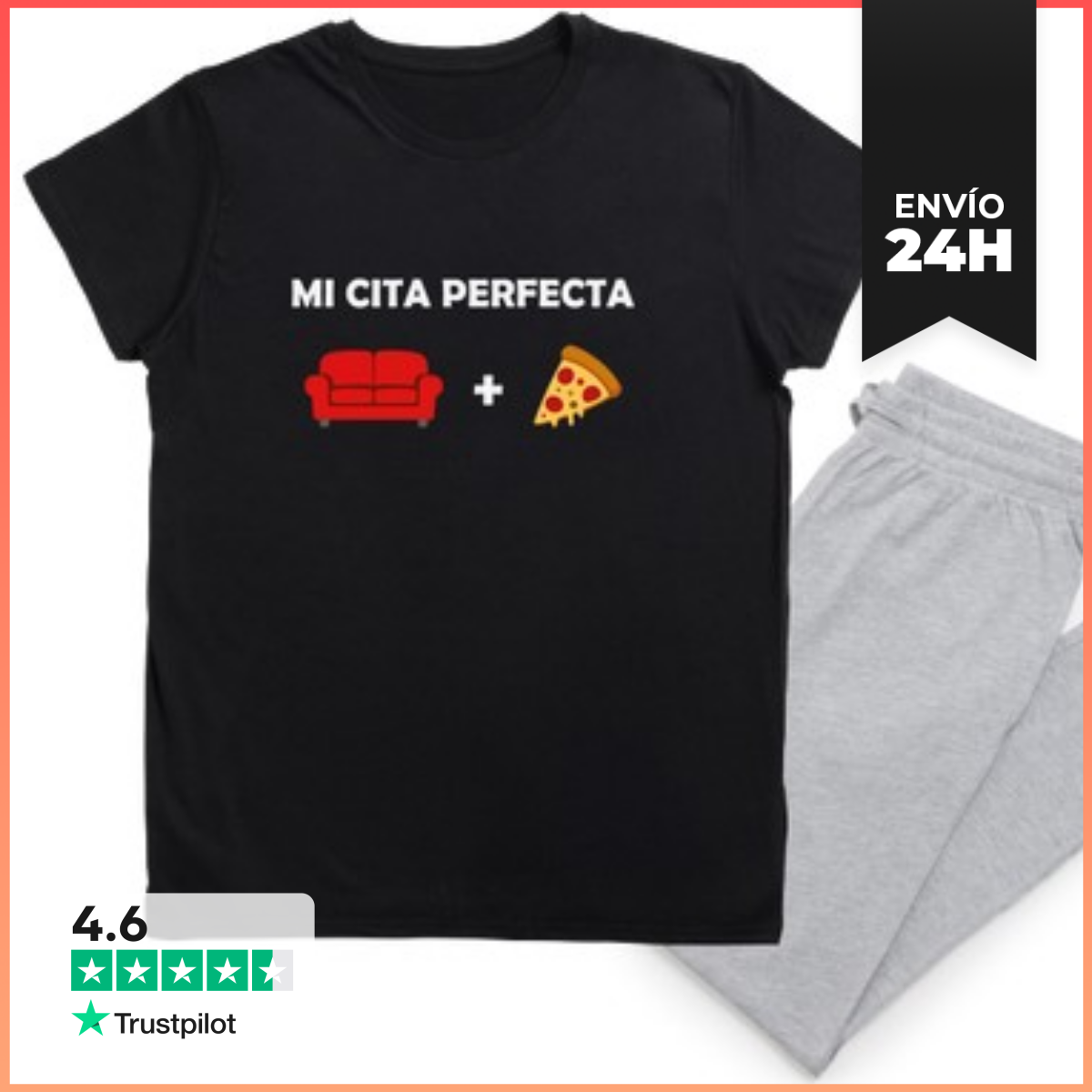 Pijama MI CITA PERFECTA SOFA Y PIZZA LaTostadora