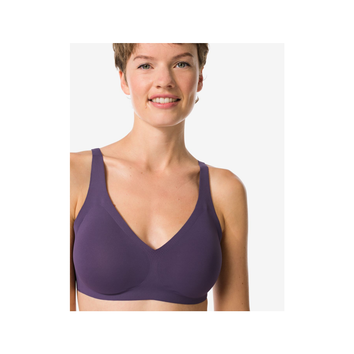 HEMA HEMA Voorgevormde Bh Zonder Beugel - Ultimate Comfort Donkerpaars (donkerpaars)