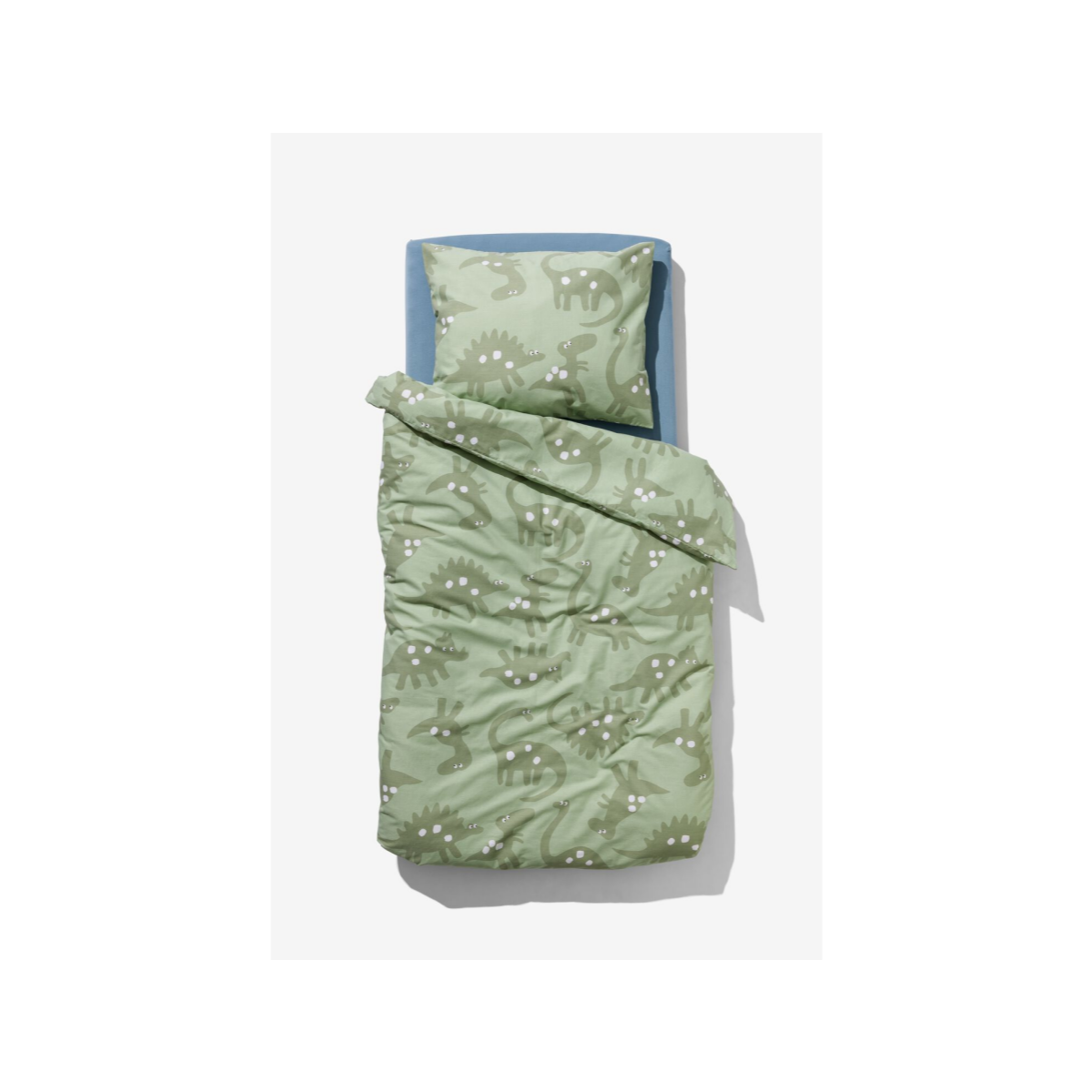 HEMA HEMA Peuterdekbedovertrek 120x150cm Zacht Katoen Dino Groen (groen)