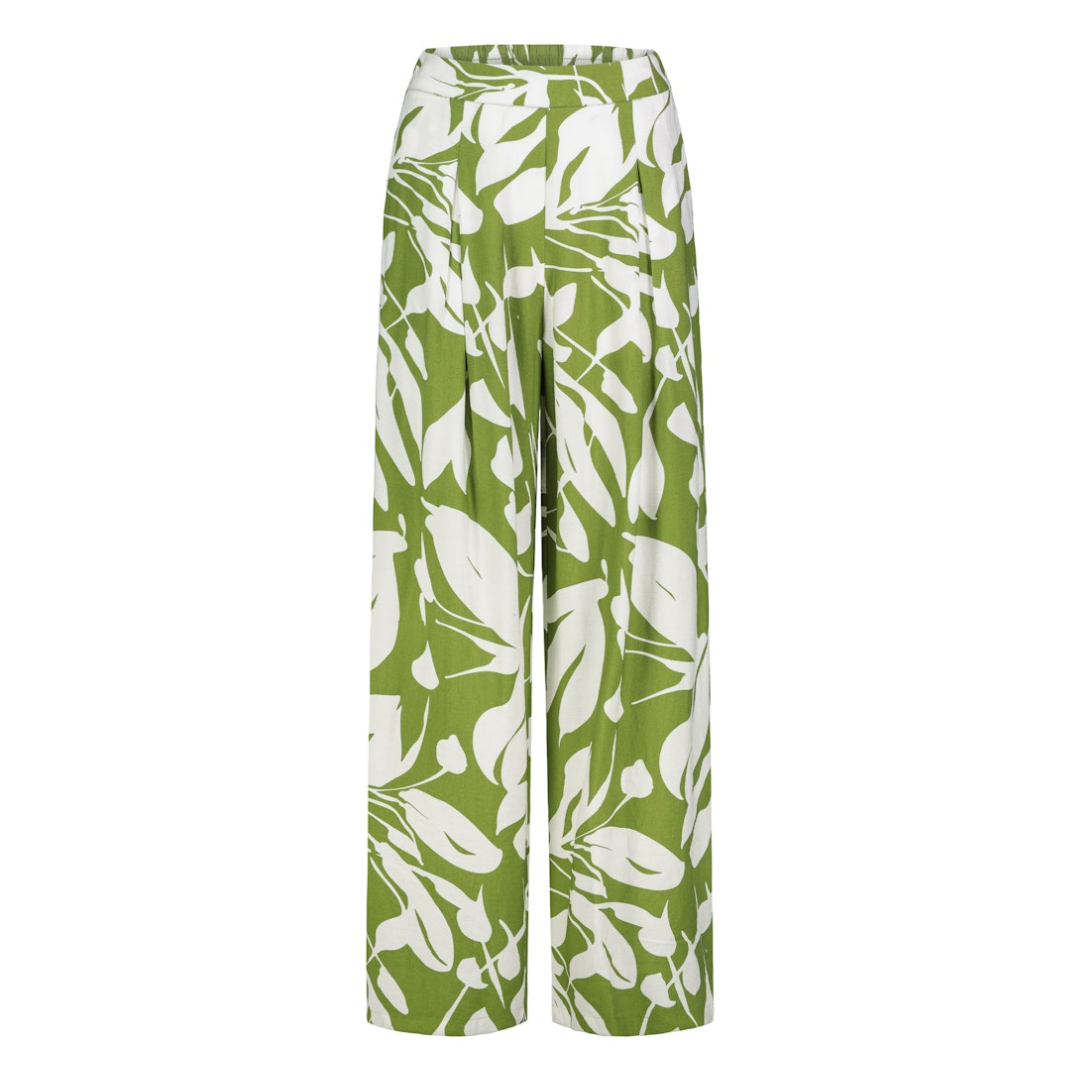 Eight 2 Nine - Damen Hose - leaves: golden cypress green-white - Größe: M - bei Tara-M