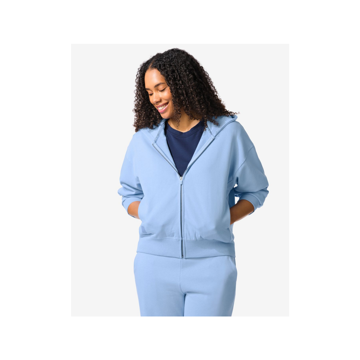 HEMA HEMA Dames Sweatvest Lichtblauw (lichtblauw)