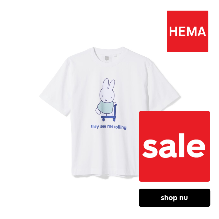 HEMA Nijntje T-shirt voor volwassenen 'they see me rolling' wit (wit)
