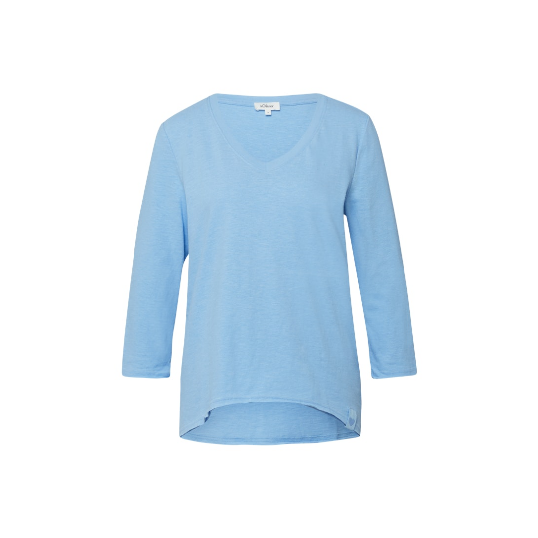 s.Oliver - Damen Langarmshirt - Blau - Größe: 40 - bei Tara-M