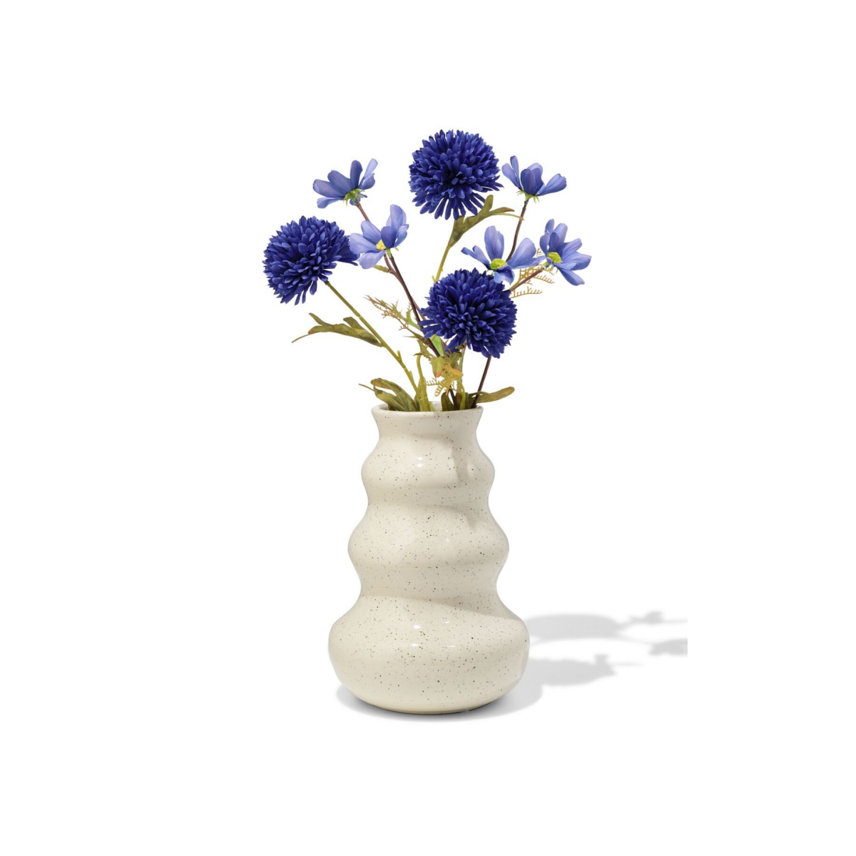 HEMA HEMA Vaas ⌀16x24cm Keramiek Blob Spikkel Wit (wit)