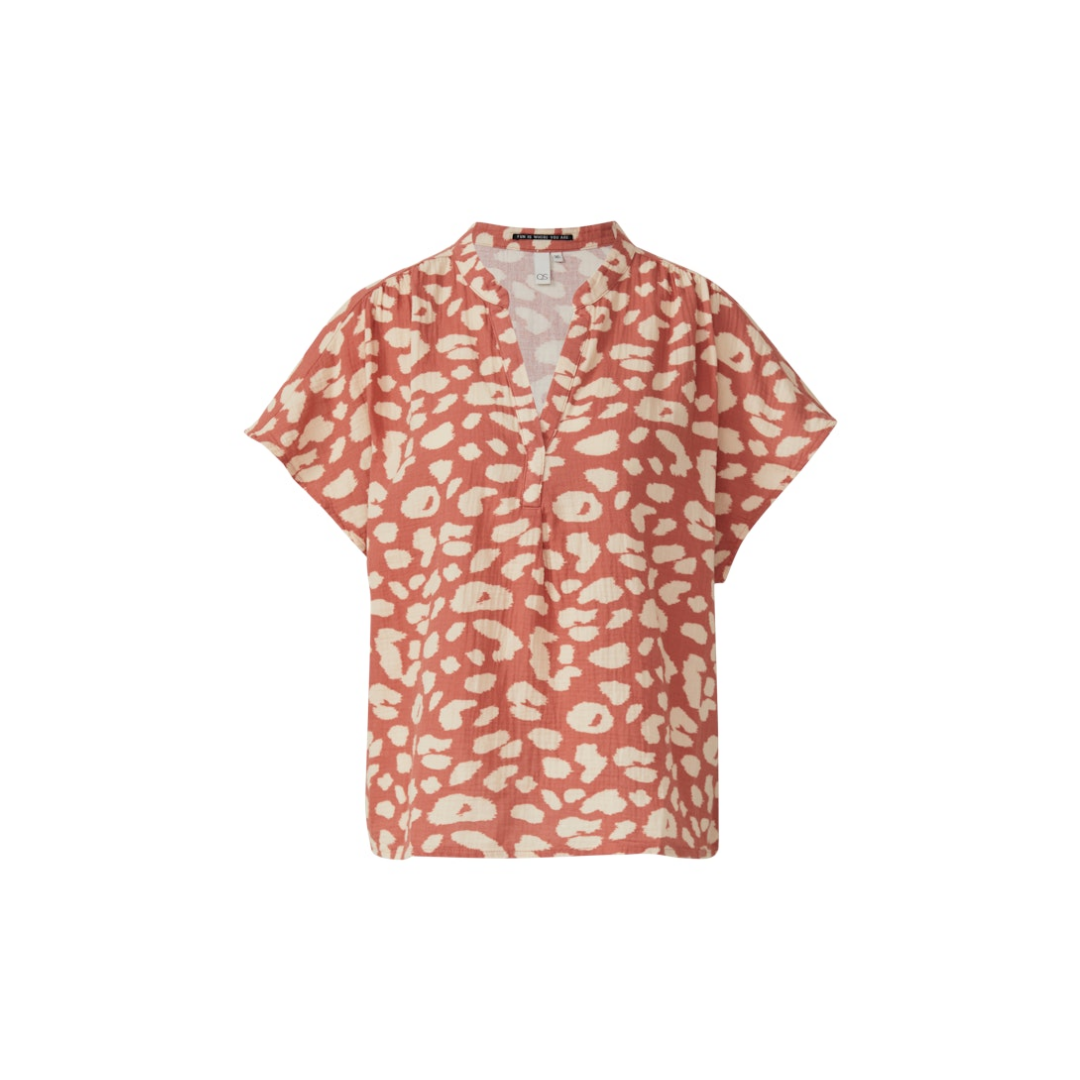 QS - Damen Kurzarmbluse - Orange - Größe: 34 - bei Tara-M