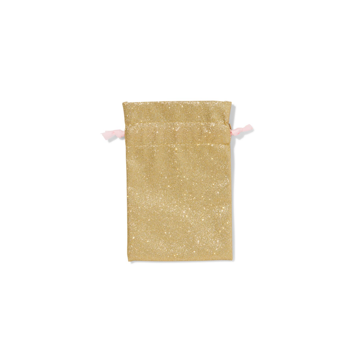 HEMA Zakje 20.5x14.5cm katoen glitter (roze)