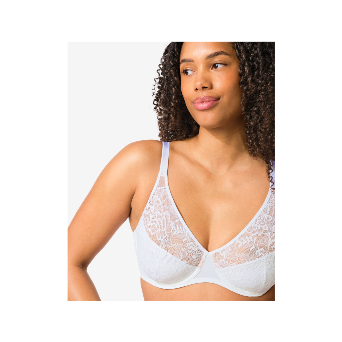 HEMA Niet voorgevormde kanten bh met beugel wit (wit)