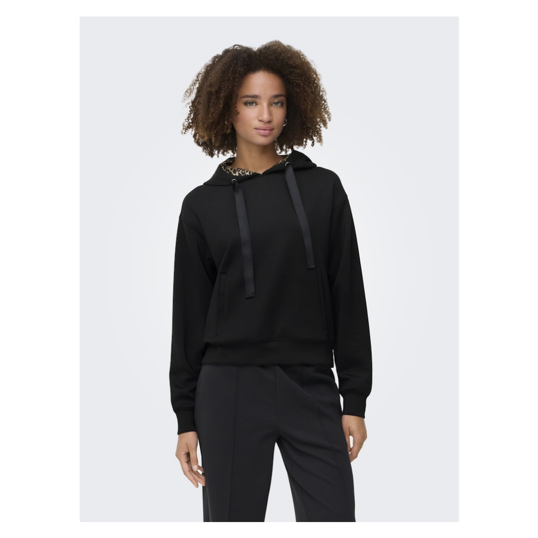 Only Sweatshirt Hoodie Ballonärmel Polyester-Es Black