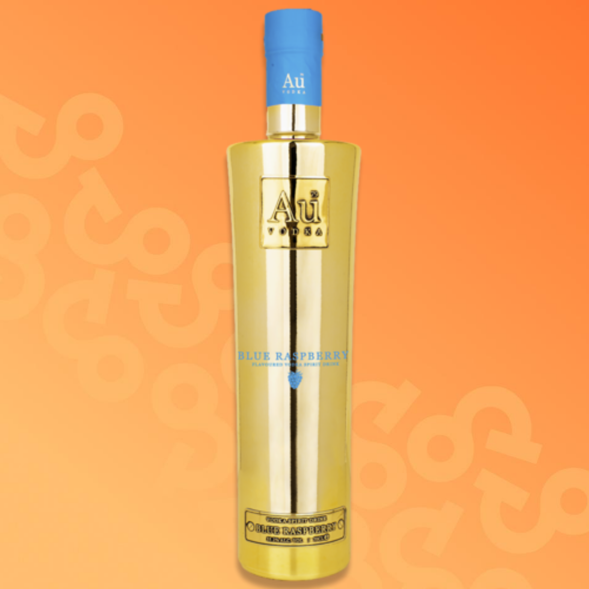 Bottiglia di AU Vodka Blue Raspberry da 70 cl