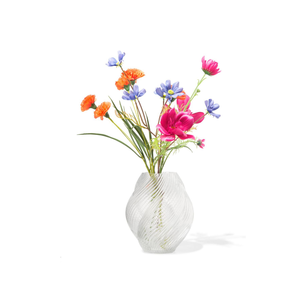 HEMA Vaas ⌀8x21cm twist retro transparant (transparant)