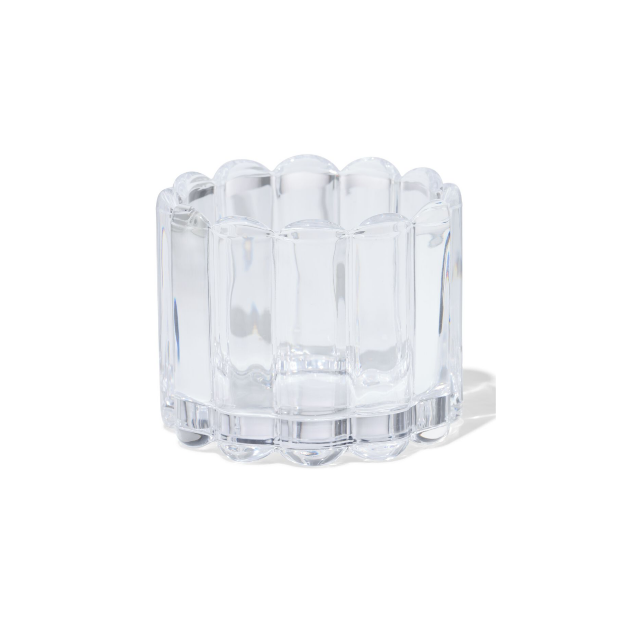 HEMA HEMA Glas Voor Geurkaars ⌀12x10cm Ribbel Transparant (transparant)