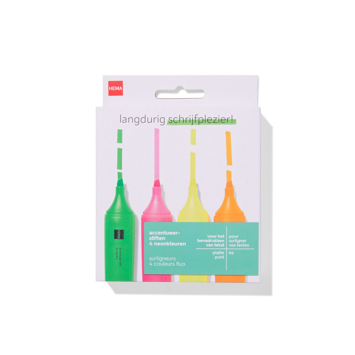 HEMA HEMA Accentueerstiften Felle Kleuren - 4 Stuks