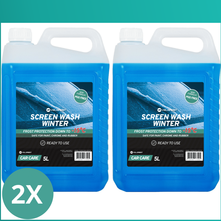 Velorest Screen Wash Winter 5L - Ruitenwisservloeistof Kant & Klaar - 2-pack | DPP | Vehicle Windshield Fluid | DPP Shop