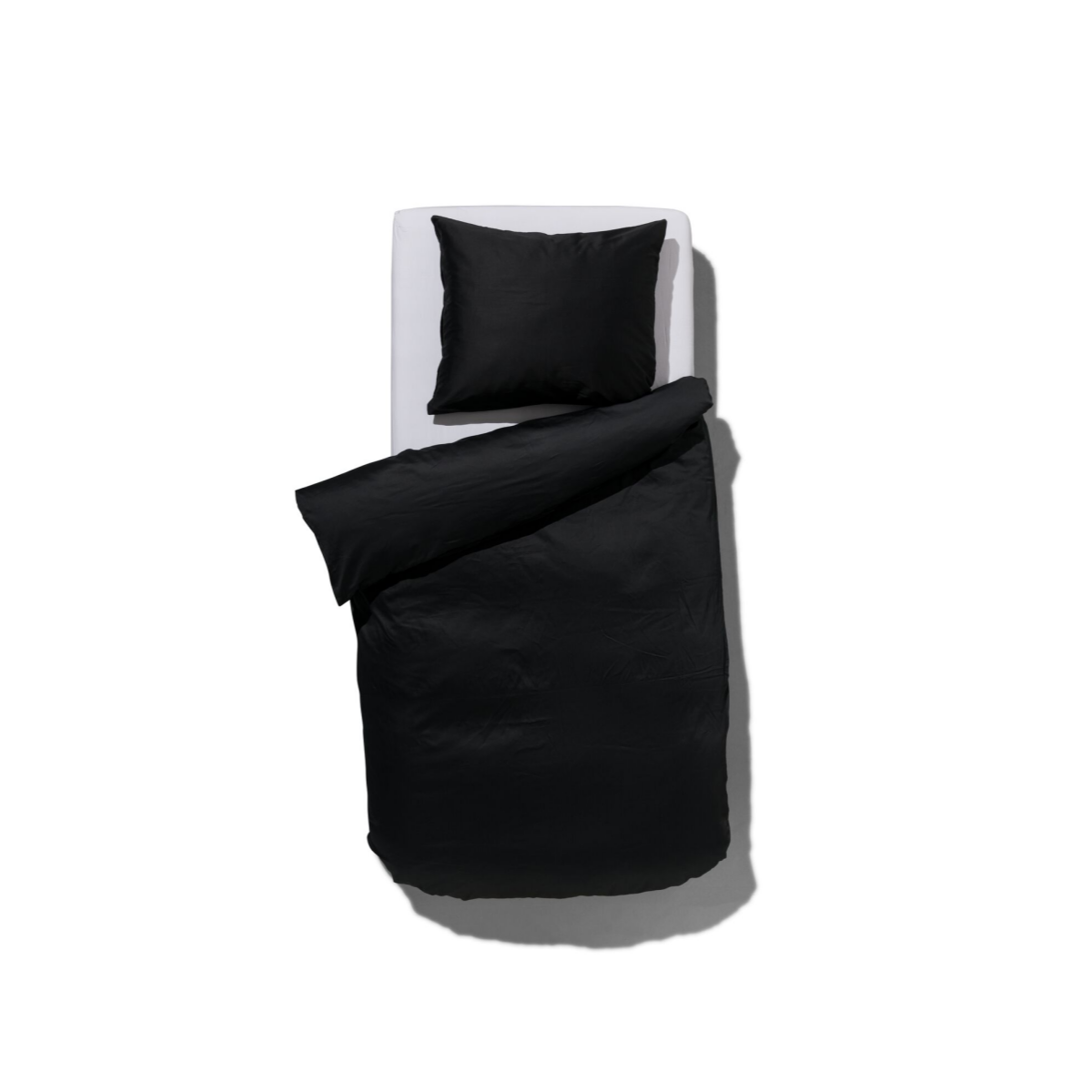 HEMA HEMA Dekbedovertrek 140x200/220cm Satijn Zwart (zwart)