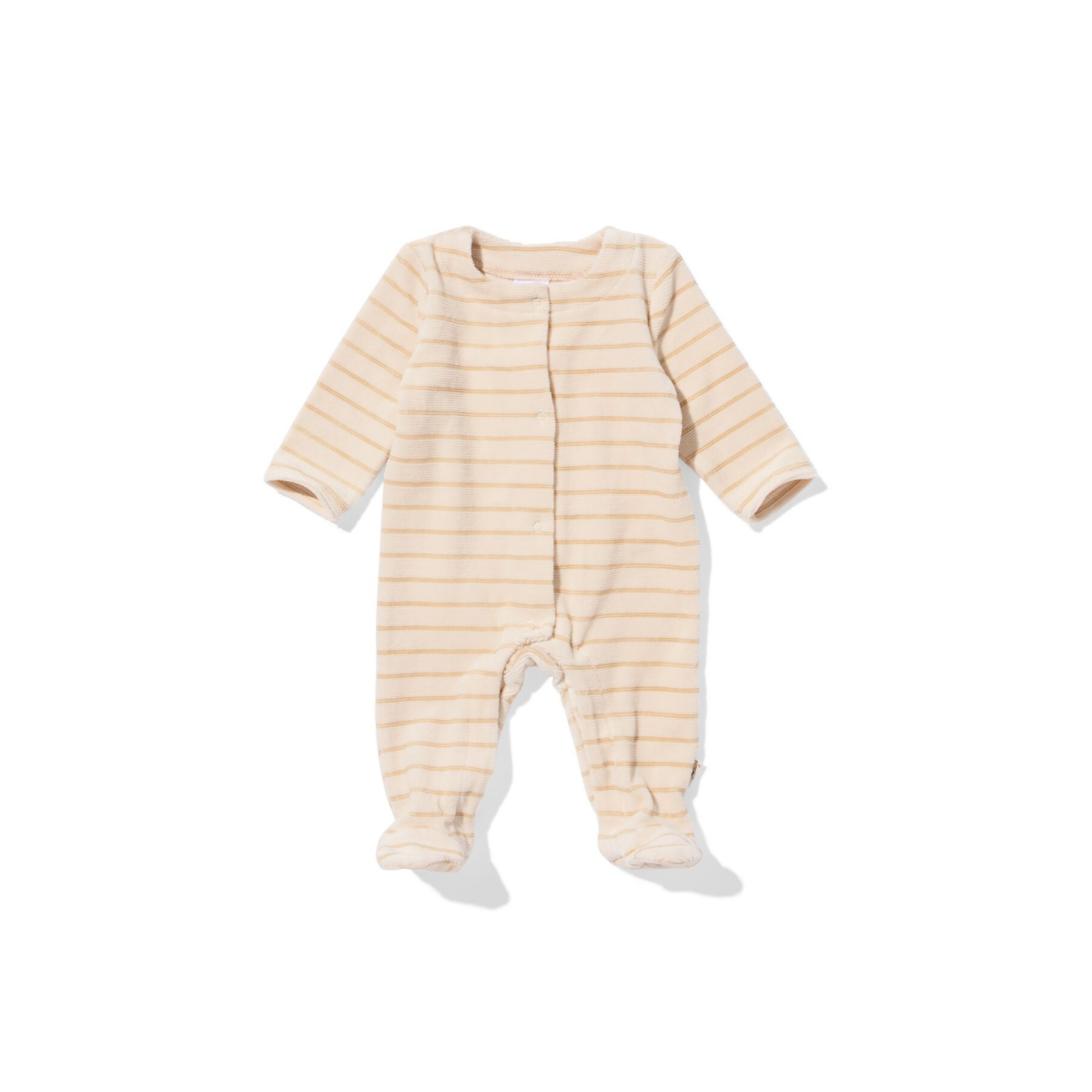 HEMA HEMA Newborn Boxpakje Velours Rib Strepen Zand (zand)