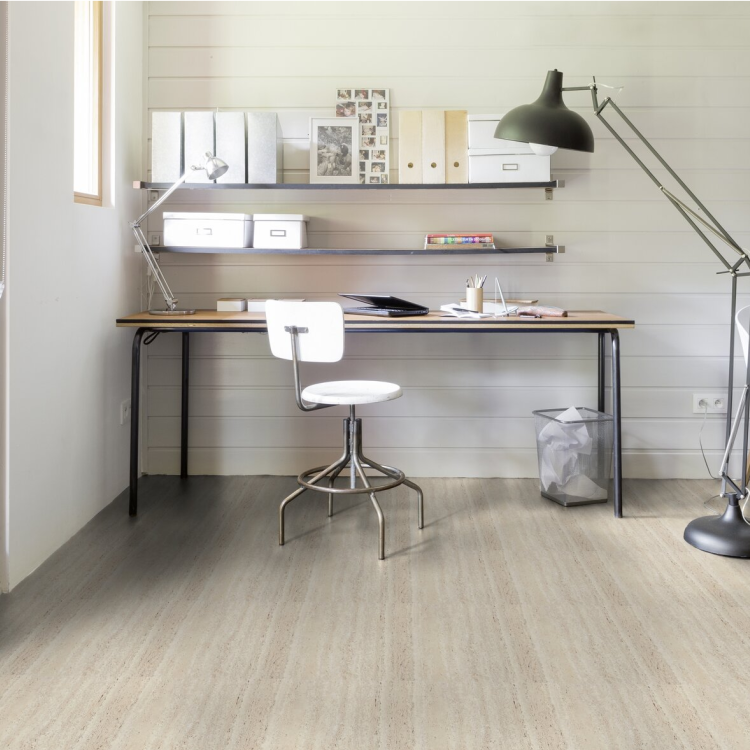 Dalle rectangulaire de sol PVC effet pierre auto-adhésive travertin Gerflor - 60.9 cm x 30.5 cm x 0.2 cm