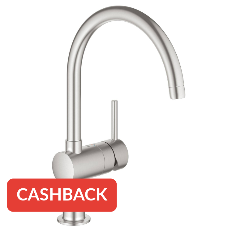 Grohe Minta keukenmengkraan met draaibare C-uitloop supersteel