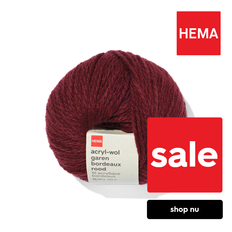 HEMA Acryl-wol garen bordeaux rood 100gram 165meter