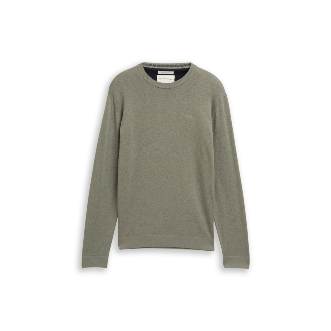 Tom Tailor - Herren Pullover - greyish shadow olive melange - Größe: XL - bei Tara-M
