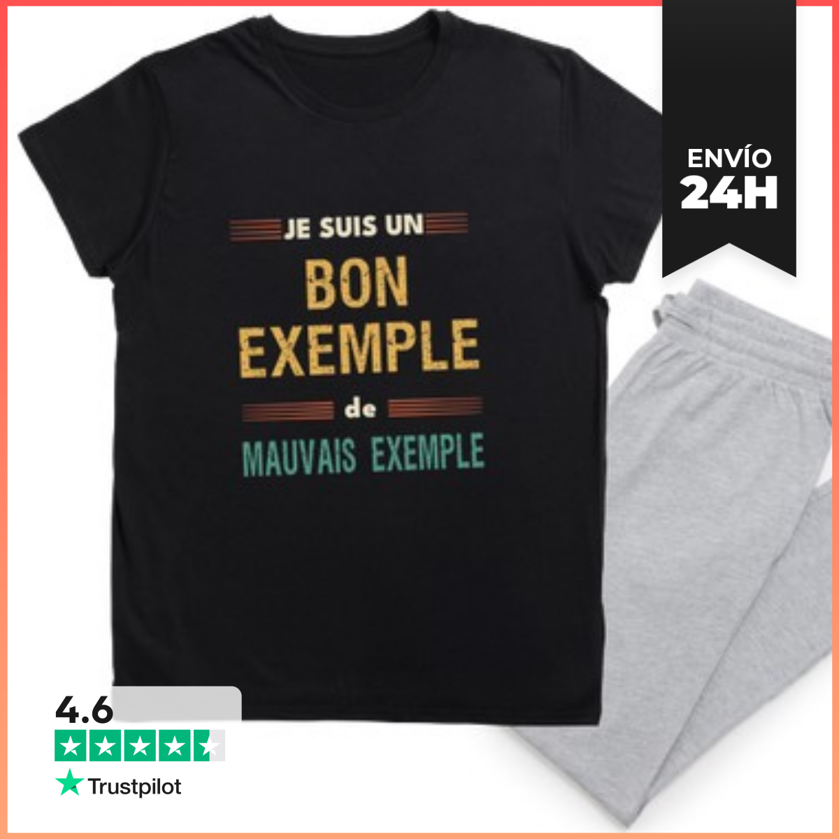 Pijama Buen Ejemplo - Mensaje Humor Sarcasmo LaTostadora
