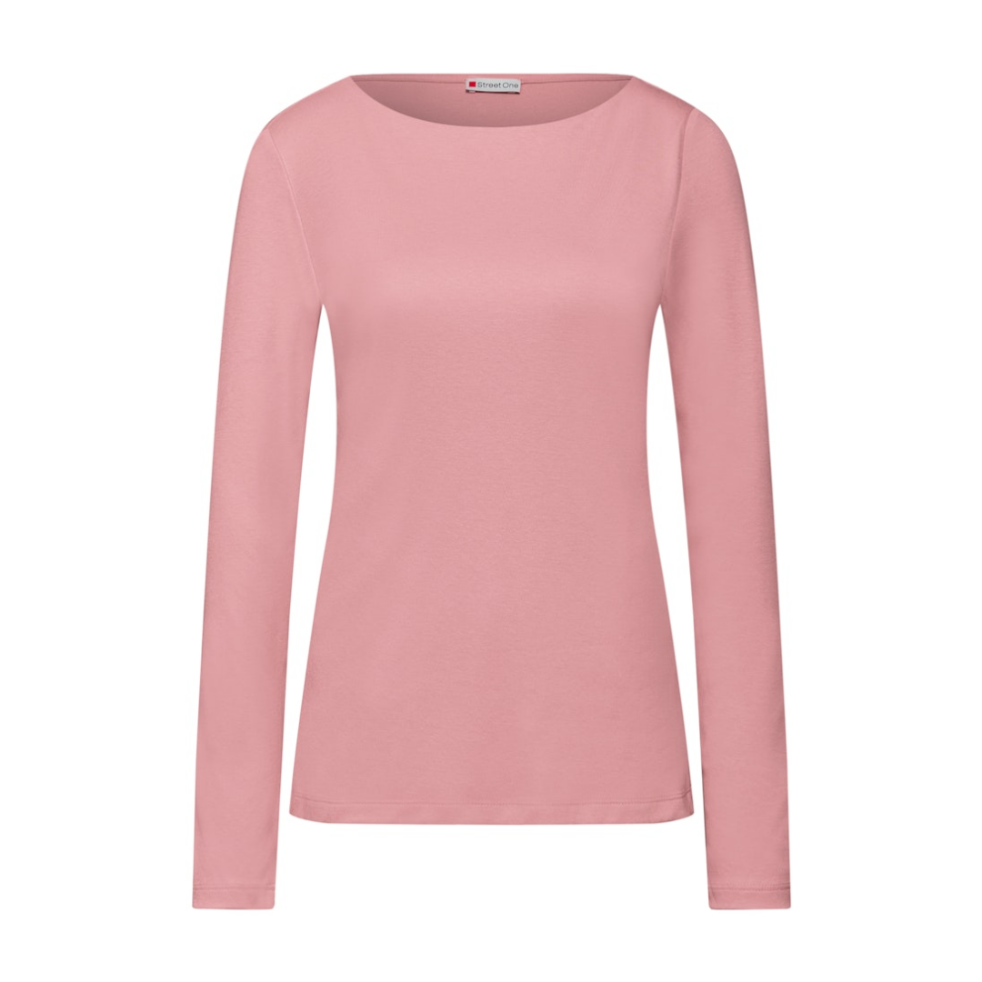 Street One - Damen Langarmshirt - powder pink - Größe: 40 - bei Tara-M