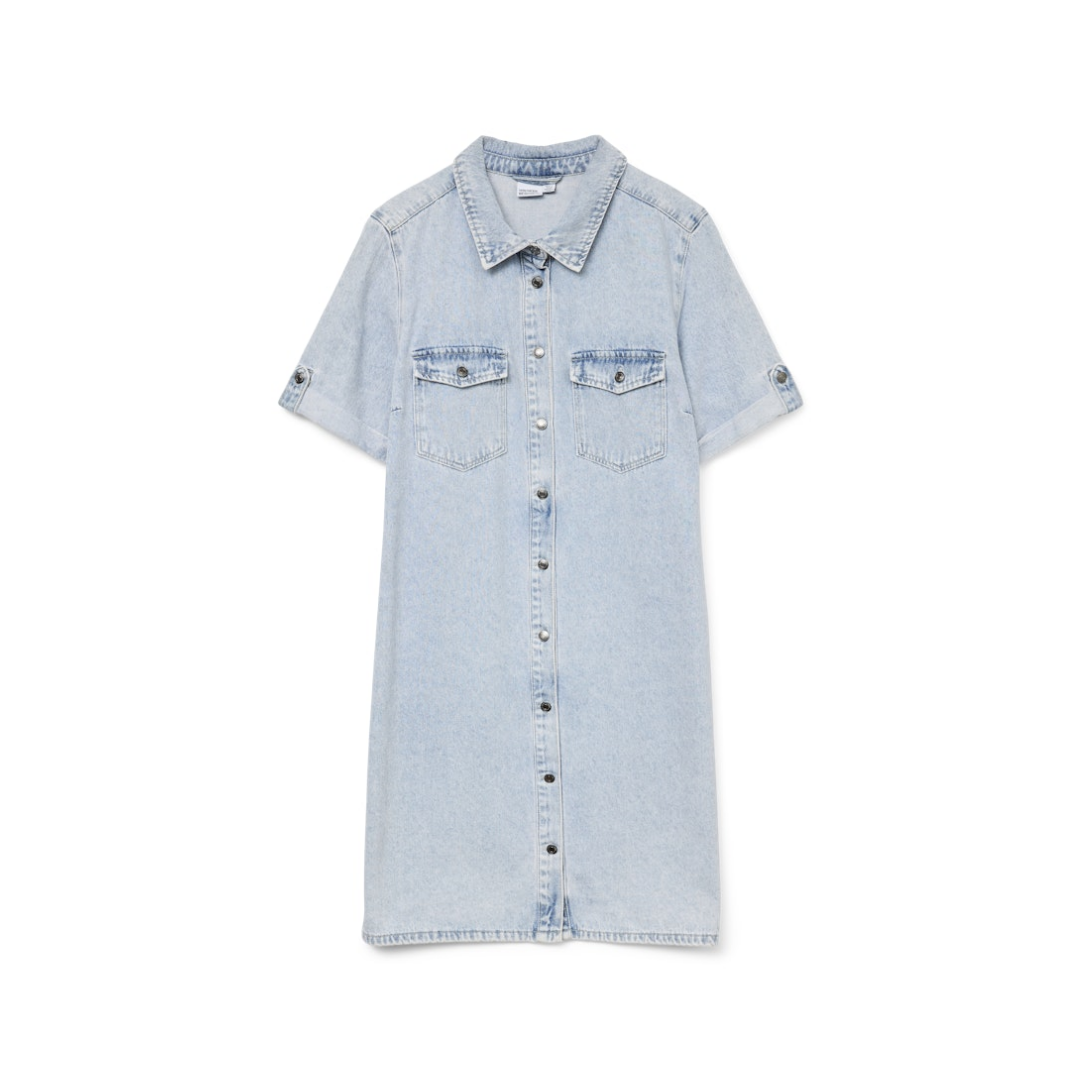 Vero Moda Denimkleid Kurz Geschnitten Baumwolle-Viskose Medium Blue Denim