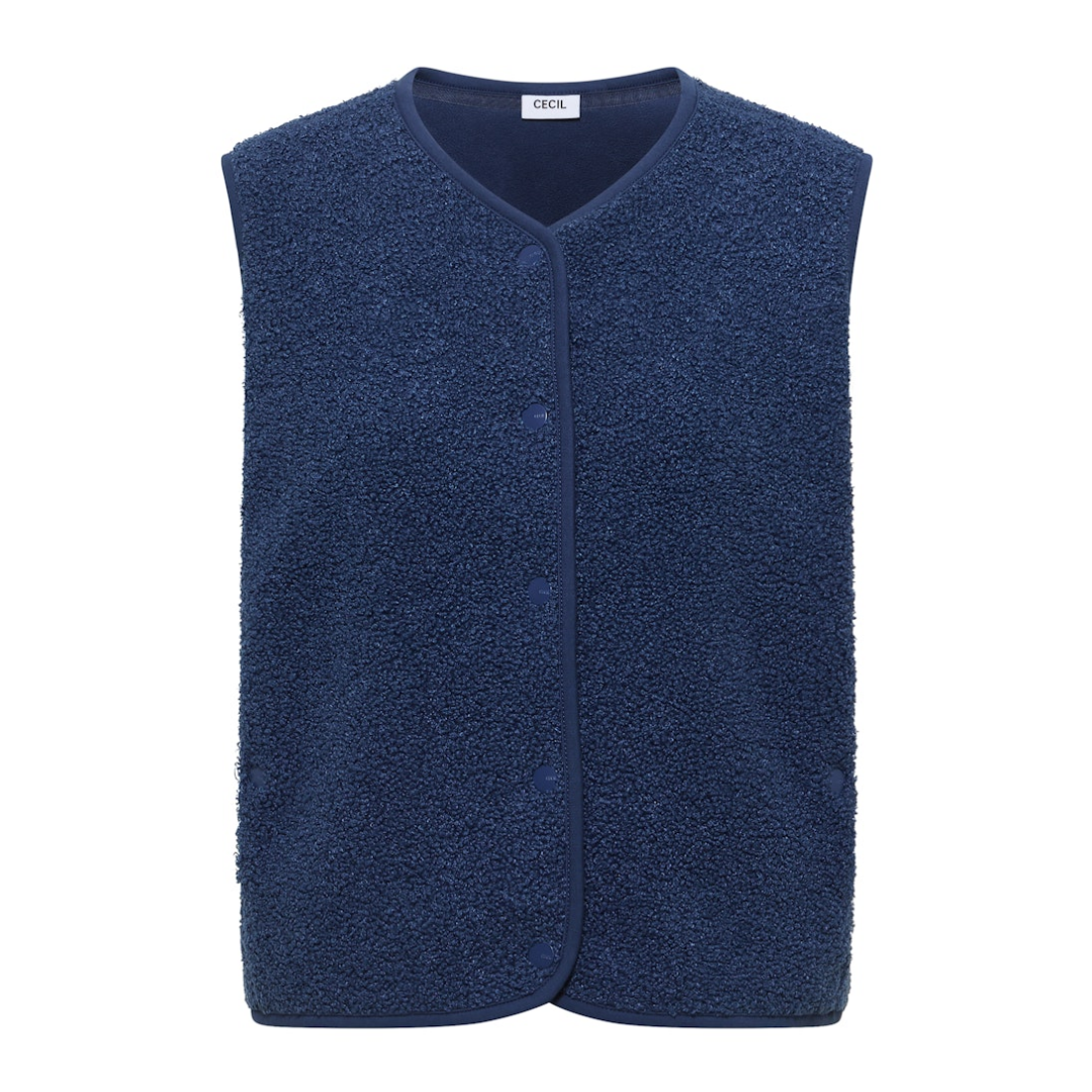 cecil Weste Rundhals Polyester Sporty Denim Blue