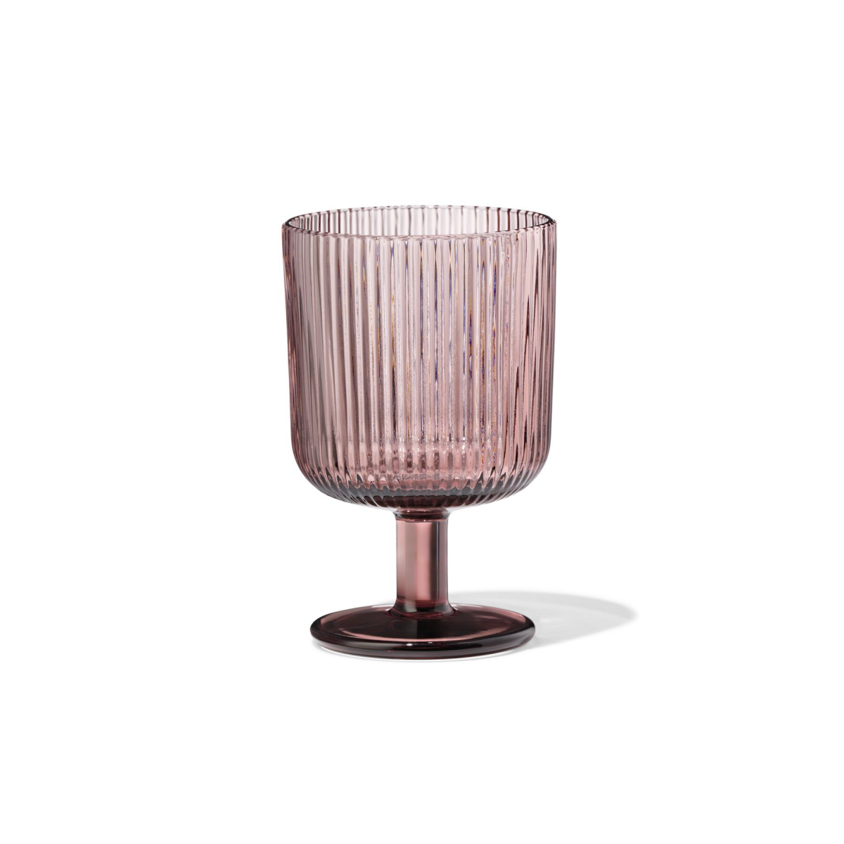 HEMA HEMA Wijnglas 250ml Bergen Glas Streep Reliëf Bordeauxrood (bordeauxrood)